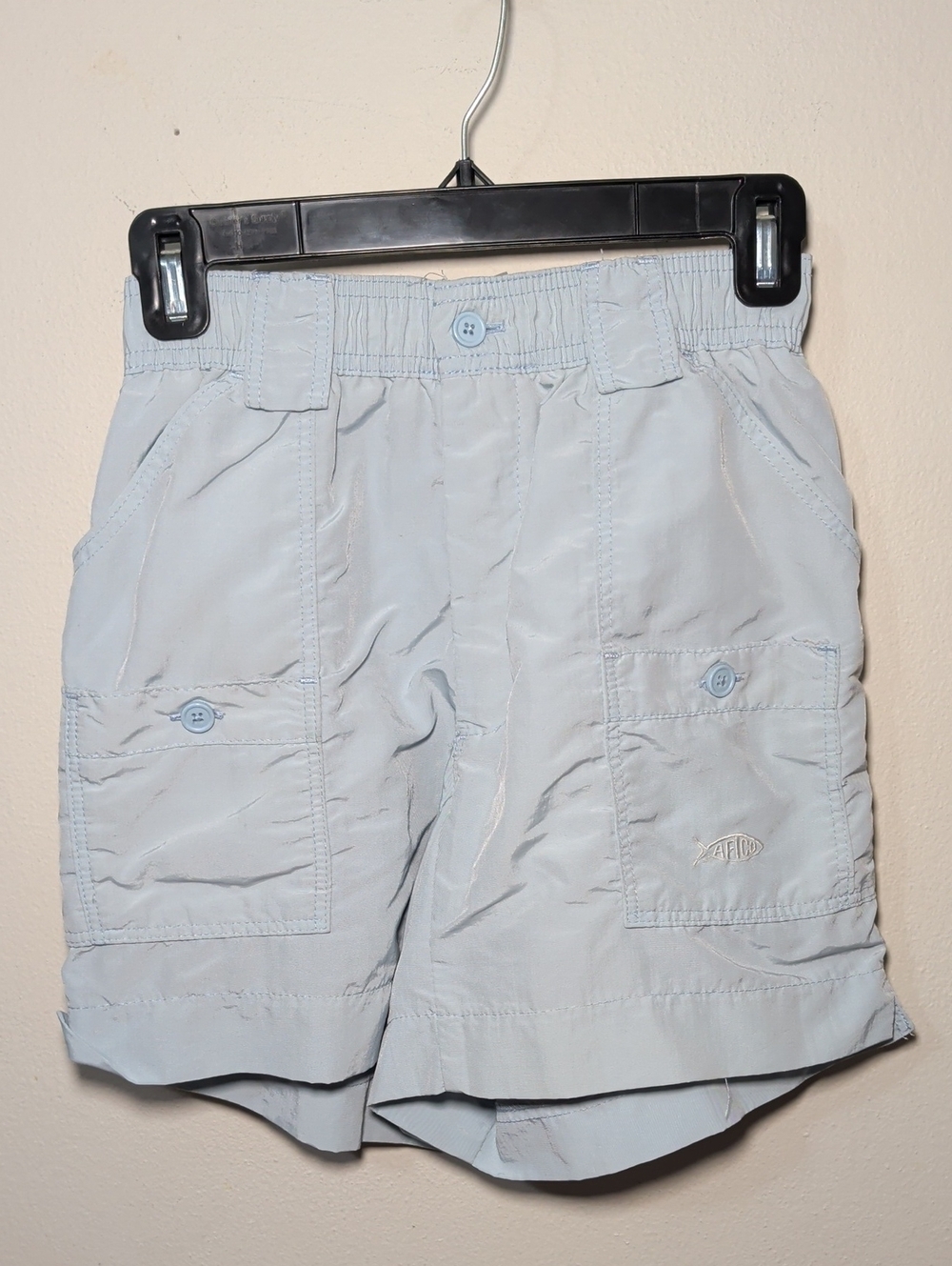 AFTCO Original Fishing Shorts Light Blue Cargo Pockets Gorpcore Men's Size 28"